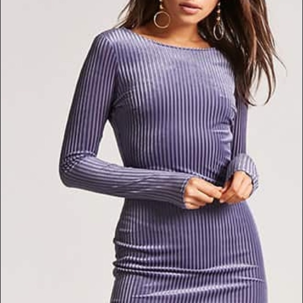 Velvet Shadow Stripe Dress